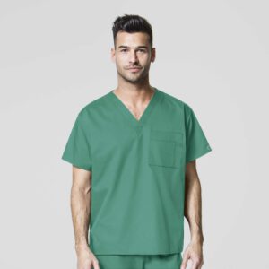 WonderWink Unisex V-neck Top, Surgical Green