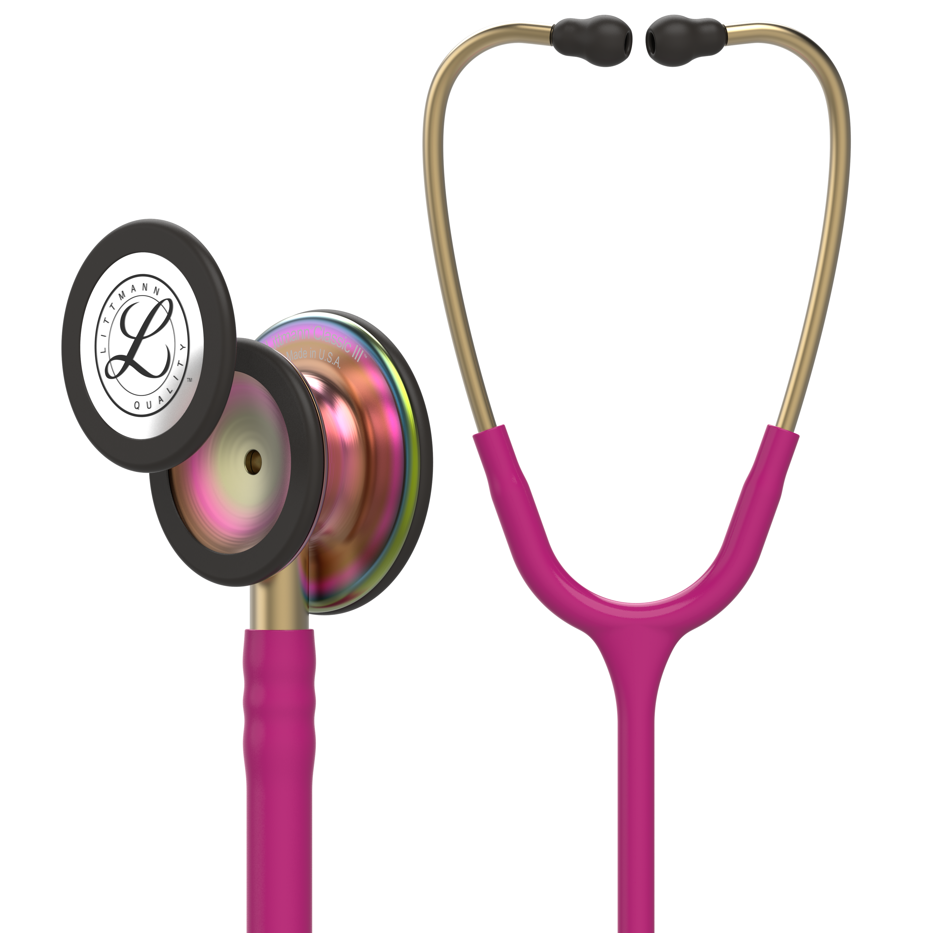 5806 3M Littmann Classic III Monitoring Stethoscope, Raspberry and Rainbow (27")