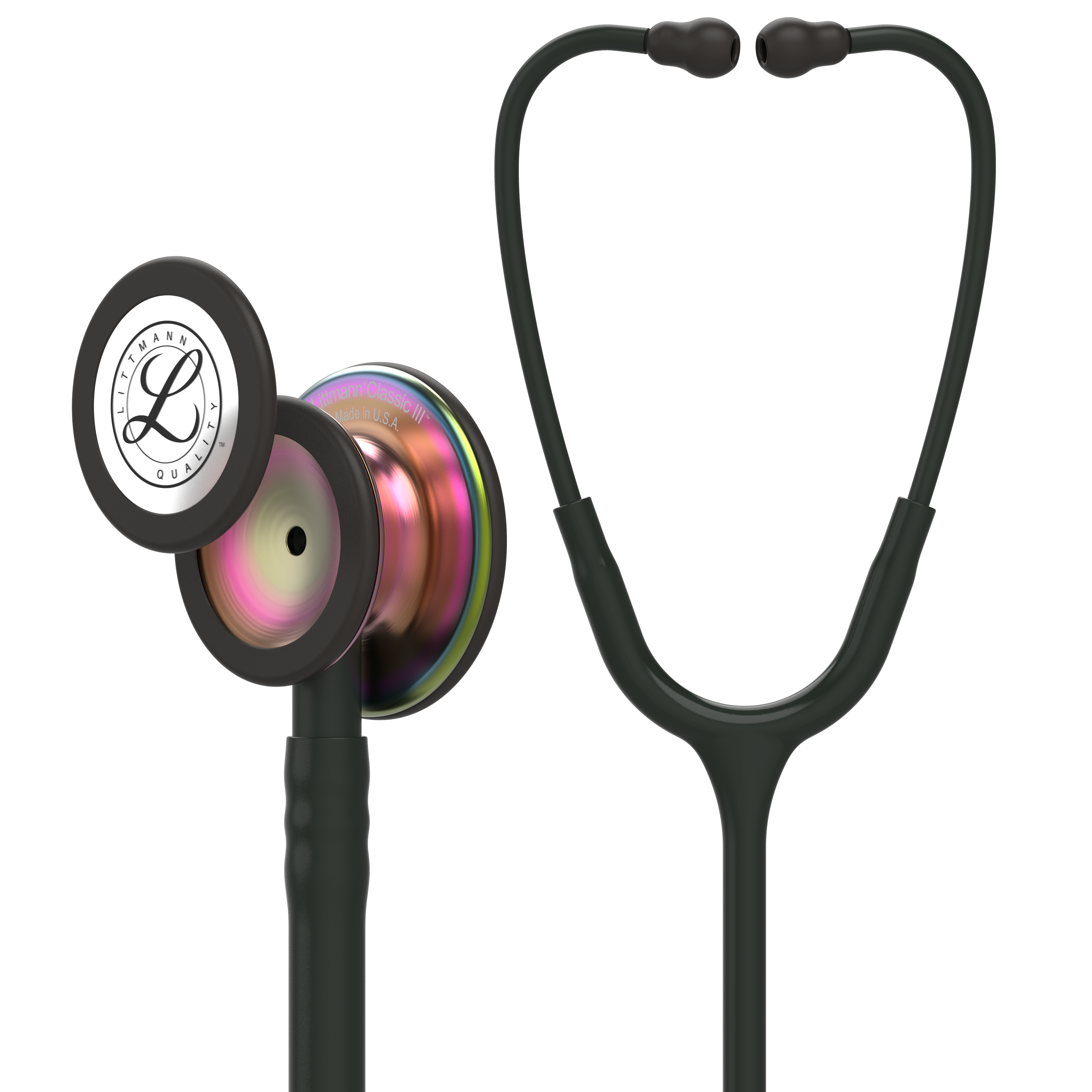 5870 3M Littmann Classic III Monitoring Stethoscope, Black and Rainbow (27")