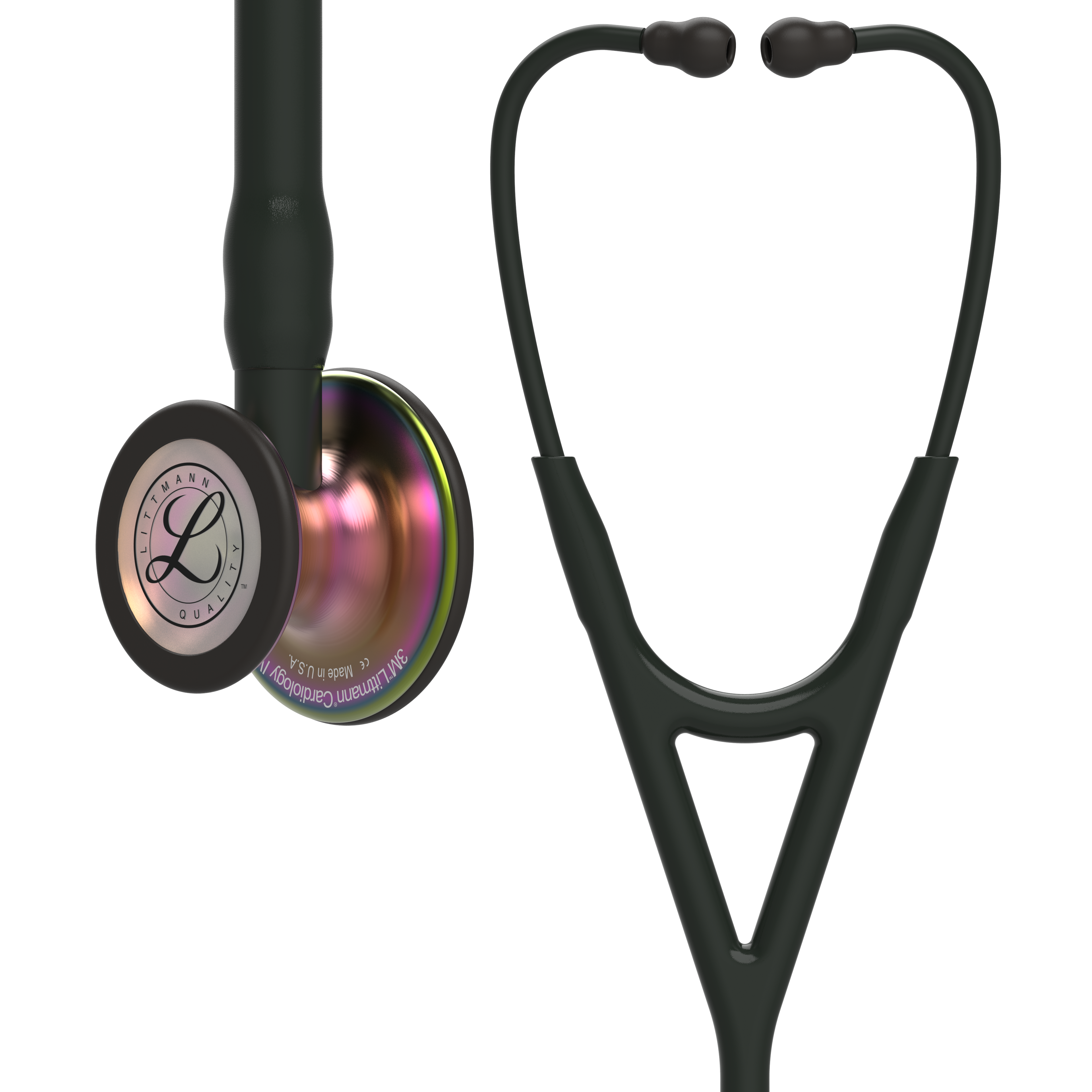 6165 3M Littmann Cardiology IV Diagnostic Stethoscope, Black and Rainbow (27″)