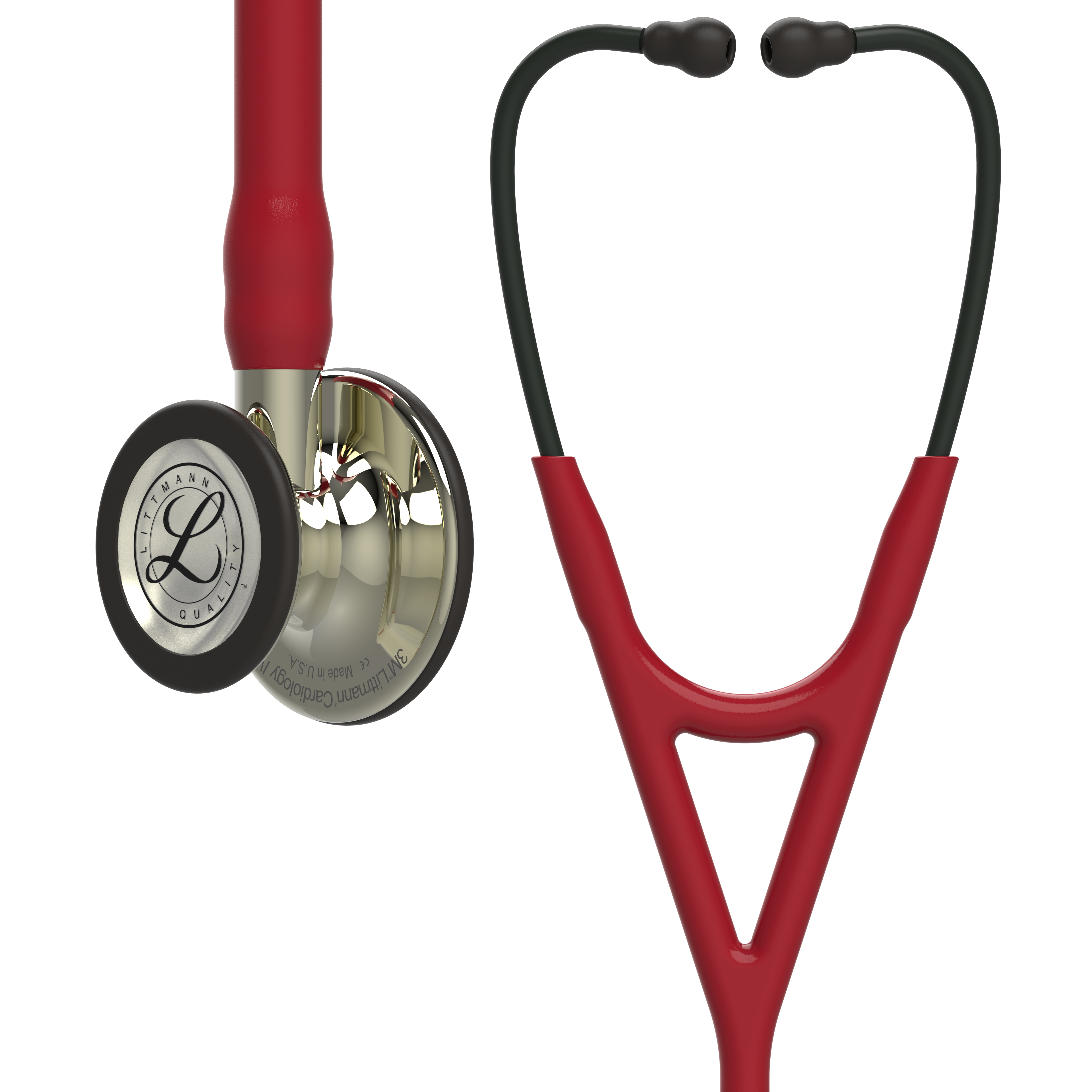 6176 3M Littmann Cardiology IV Diagnostic Stethoscope, Burgundy and Champagne(27")