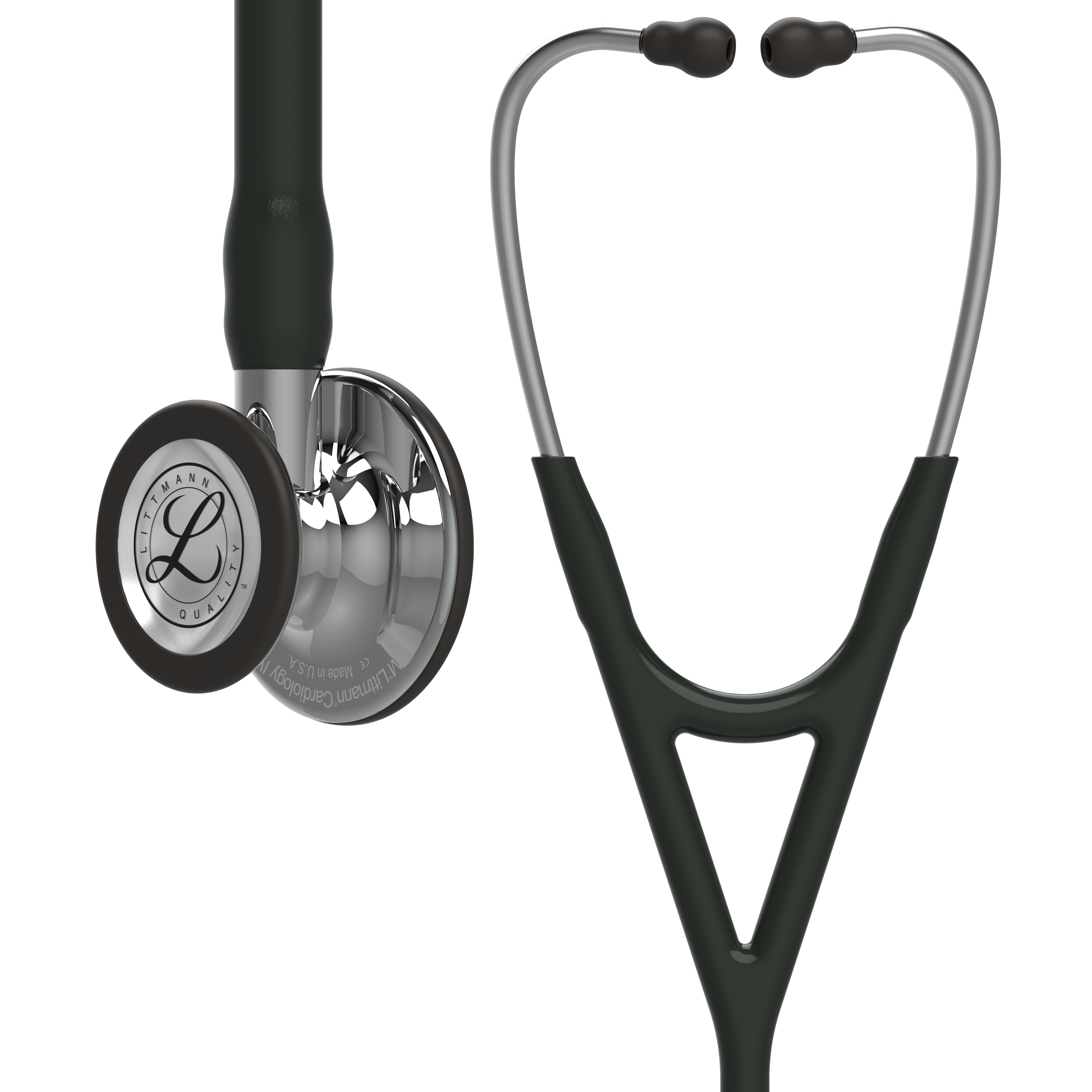 6177 3M Littmann Cardiology IV Diagnostic Stethoscope, Black and Mirror (27″)