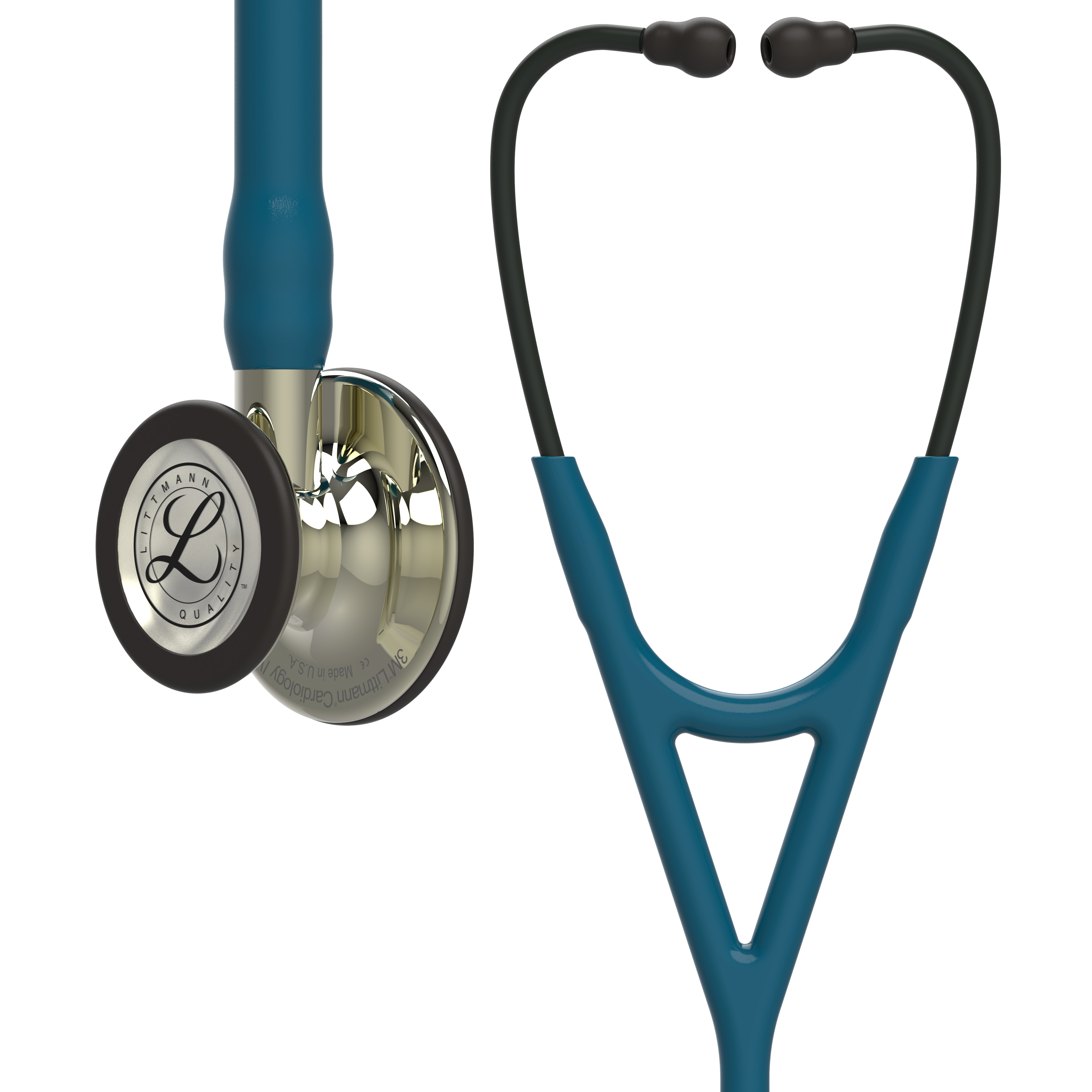 6190 3M Littmann Cardiology IV Diagnostic Stethoscope, Caribbean Blue and Champagne(27″)