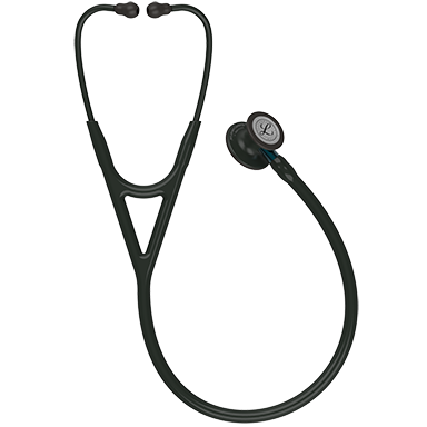 6201 3M Littmann Cardiology IV Diagnostic Stethoscope, Black and Black w/Blue Stem (27″) - Image 3