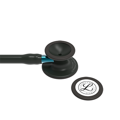 6201 3M Littmann Cardiology IV Diagnostic Stethoscope, Black and Black w/Blue Stem (27″) - Image 2