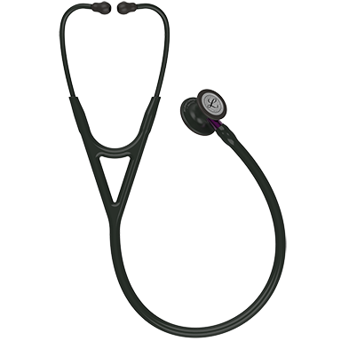 6203 3M Littmann Cardiology IV Diagnostic Stethoscope, Black and Black w/Violet Stem (27″) - Image 3