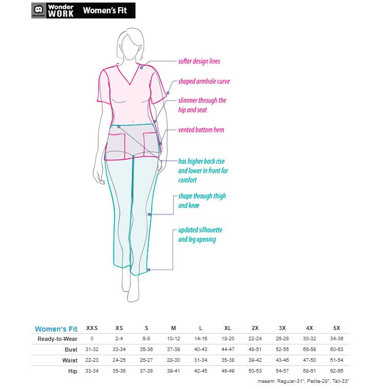 WonderWink V-neck Top, Women's, Black, 101A-Black-EMBR - Image 2