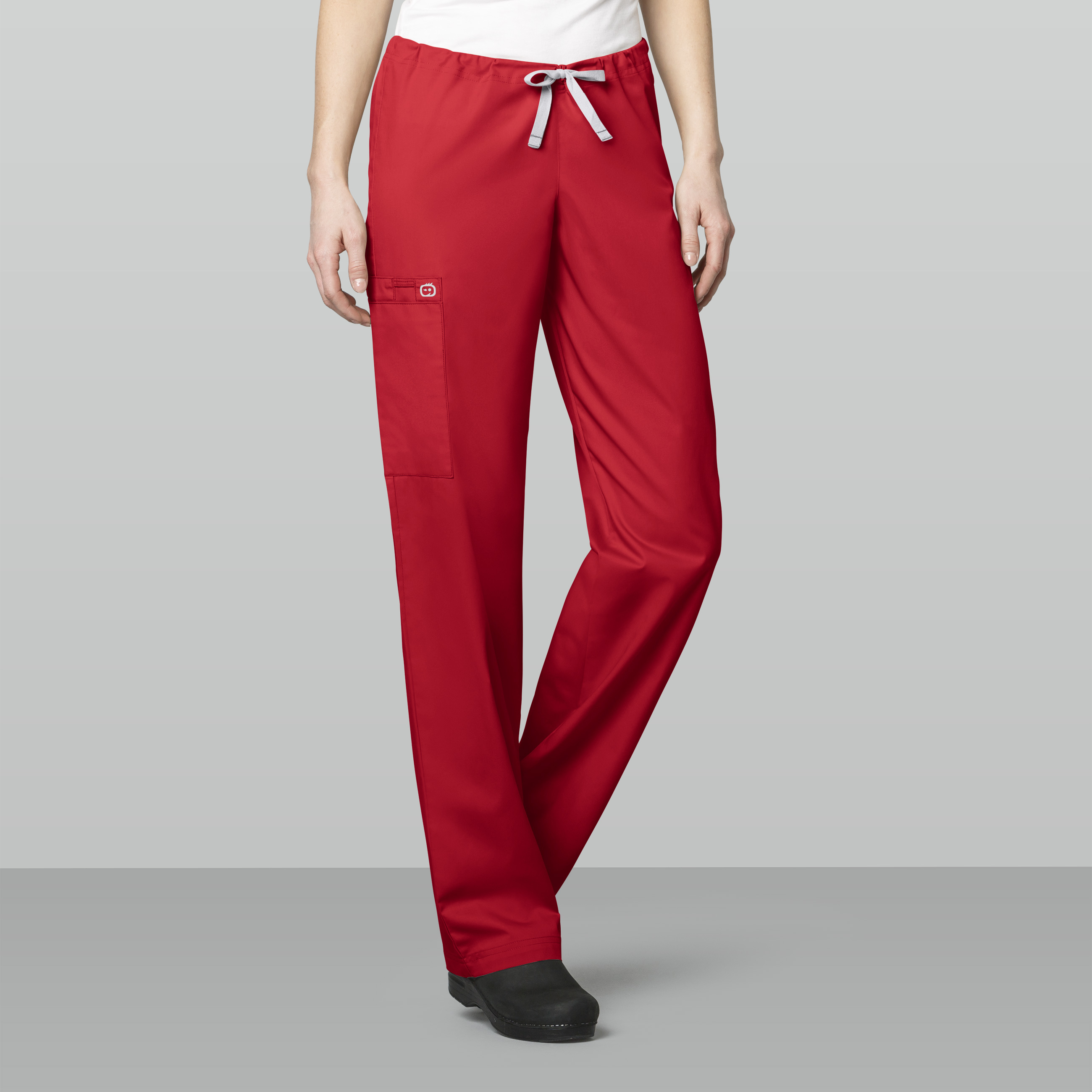 WonderWink Drawstring Cargo Pant, Unisex, Red, 500A-Red