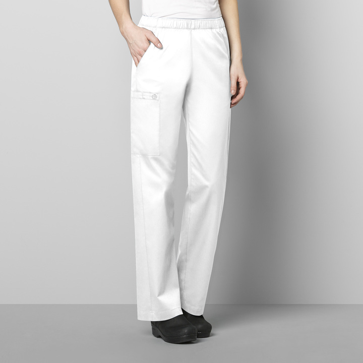 WonderWink Pull-on Cargo Pant, Women's, White (Petite), 501P-white