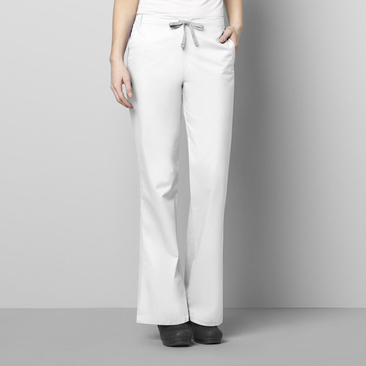 WonderWink Flare Leg Pant, Women's, White (Petite), 502P-white