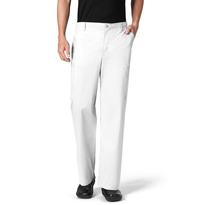 WonderWink Cargo Pants, Men's, White (Petite), 503S-white