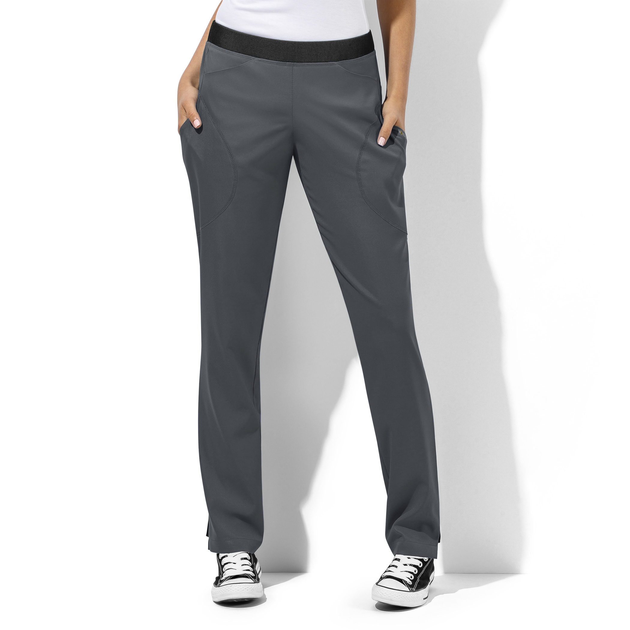 WonderWink WonderTECH Six Pocket Straight Leg Pant, Women's, Pewter, 5113A-Pewter