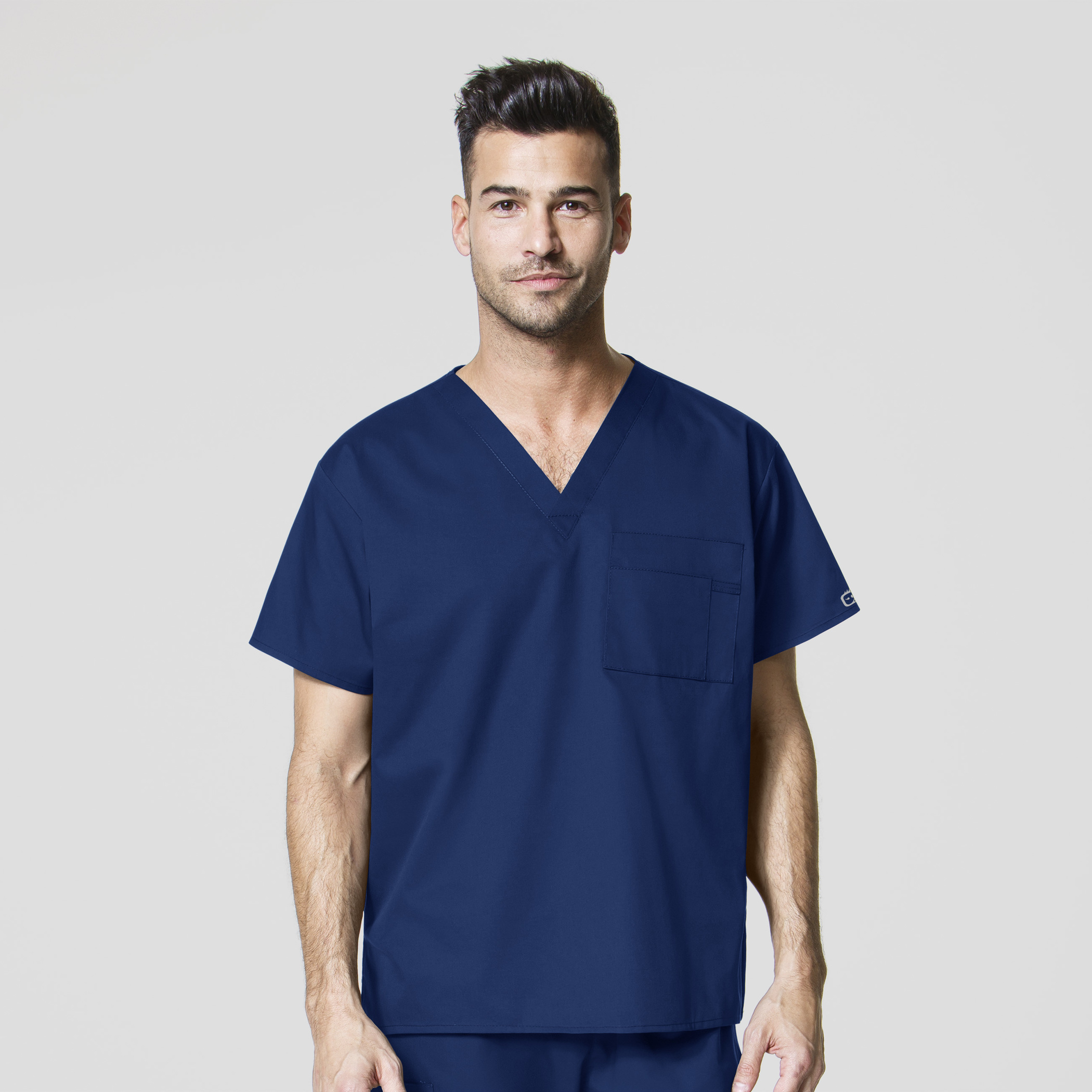 WonderWink V-neck Top, Unisex, 100A-Navy