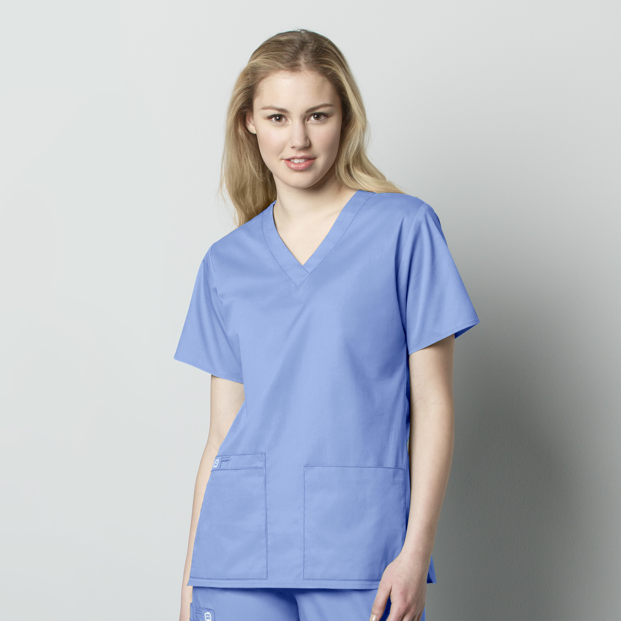 WonderWink V-neck Top, Women's, Ceil Blue