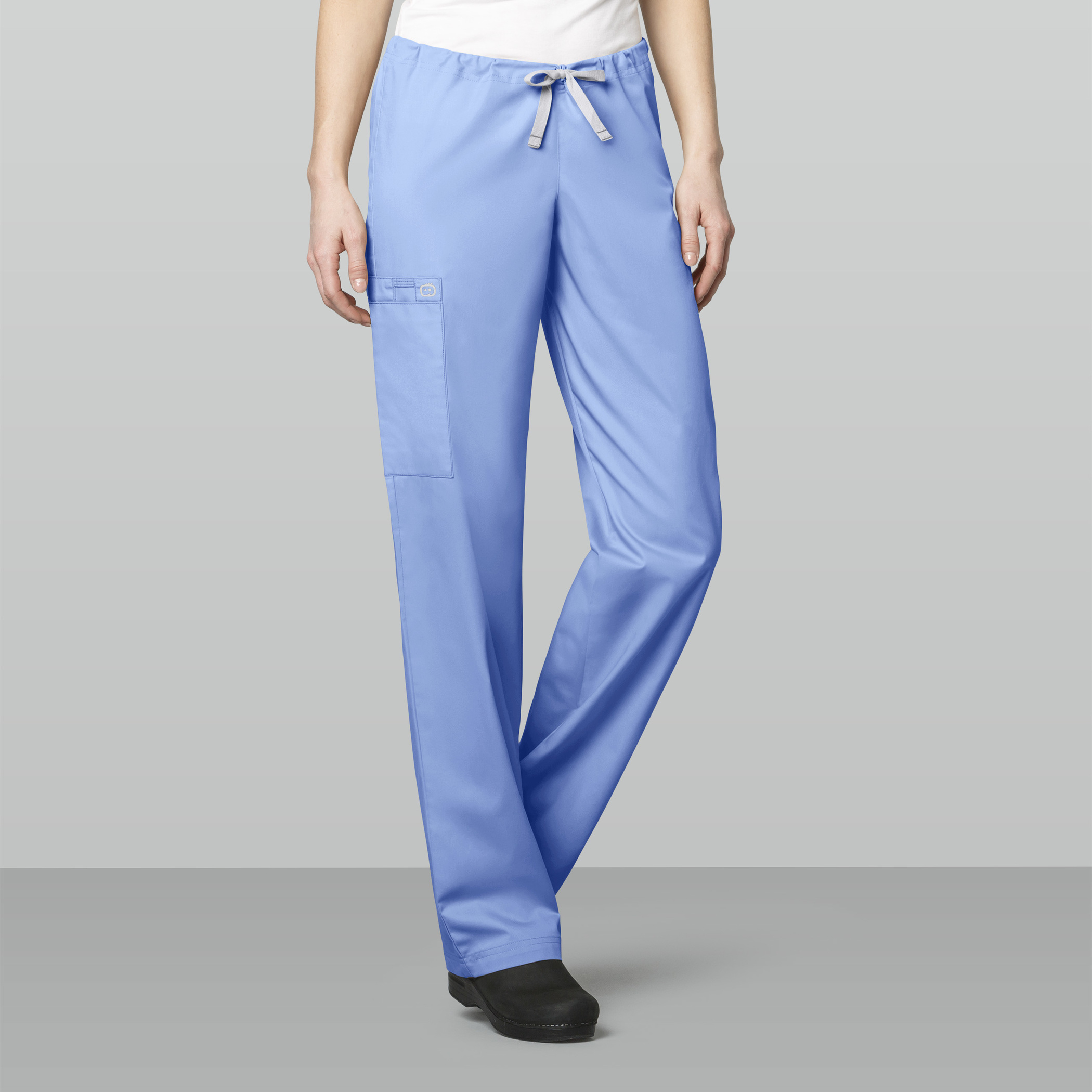 WonderWink Drawstring Cargo Pant, Unisex, Ceil Blue (Petite)