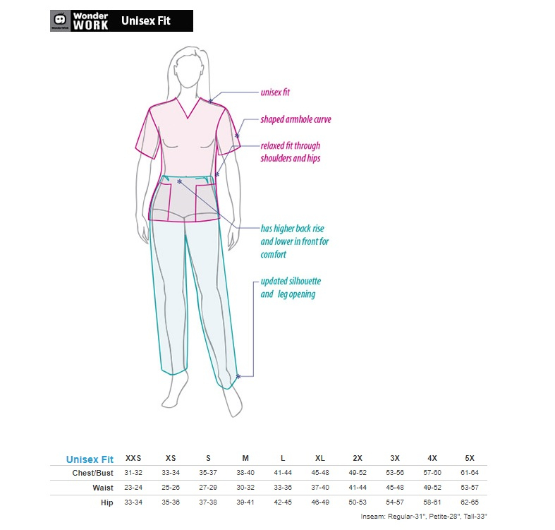 WonderWink V-neck Top, Unisex, Ceil Blue - Image 2