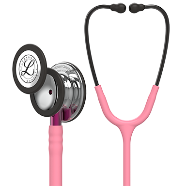 5962 3M Littmann Classic III Monitoring Stethoscope, Pearl Pink and Mirror w/Pink Stem (27")