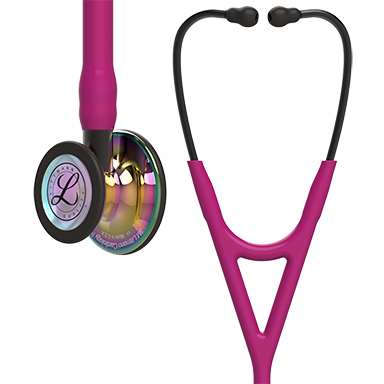 6241 3M Littmann Cardiology IV Diagnostic Stethoscope, Raspberry and High-Polish Rainbow w/ Smoke Stem (27")