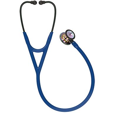 6242 3M Littmann Cardiology IV Diagnostic Stethoscope, Navy Blue and High-Polish Rainbow e w/Black Stem (27") - Image 2