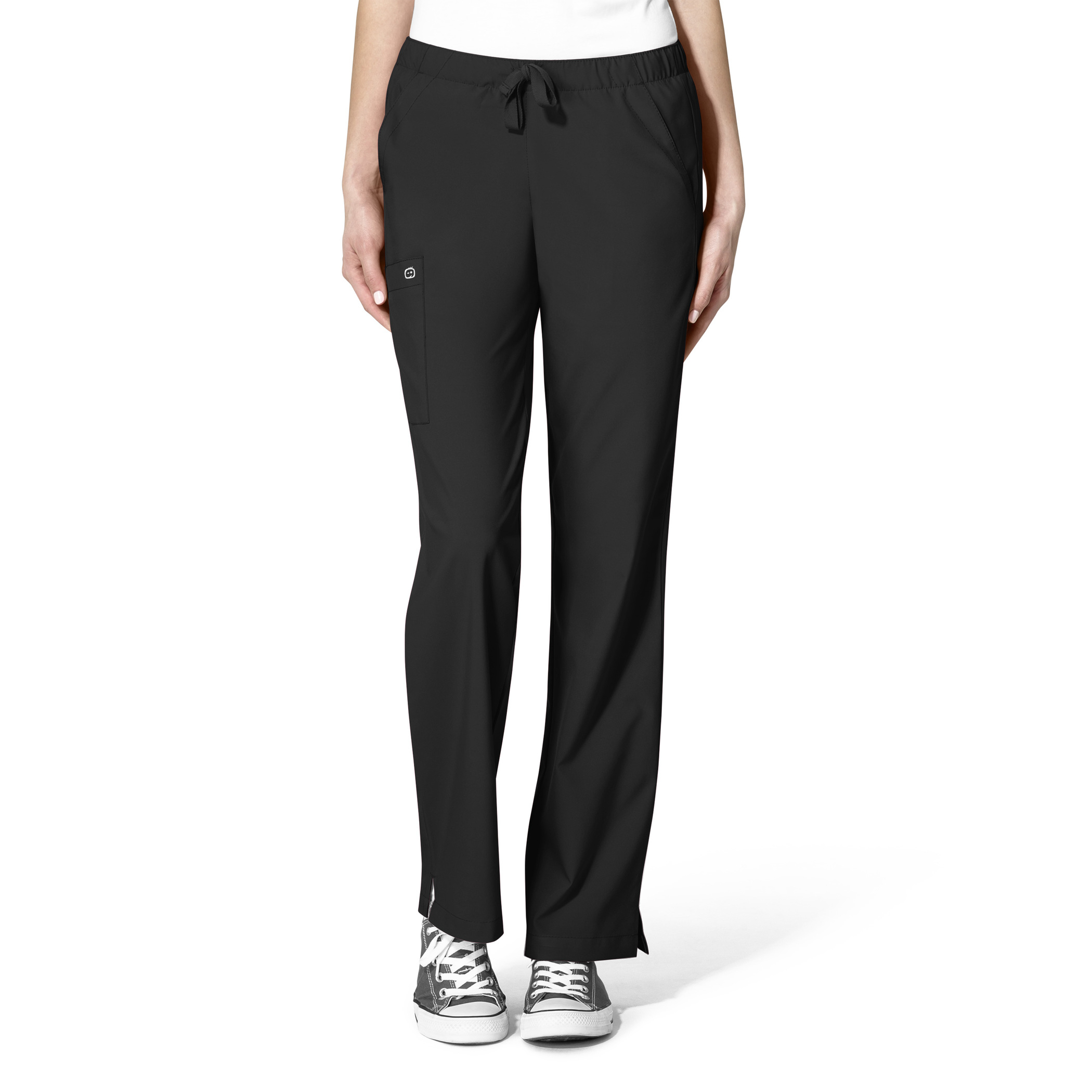 WonderWink Drawstring Pant, Women's, Black (Petite)
