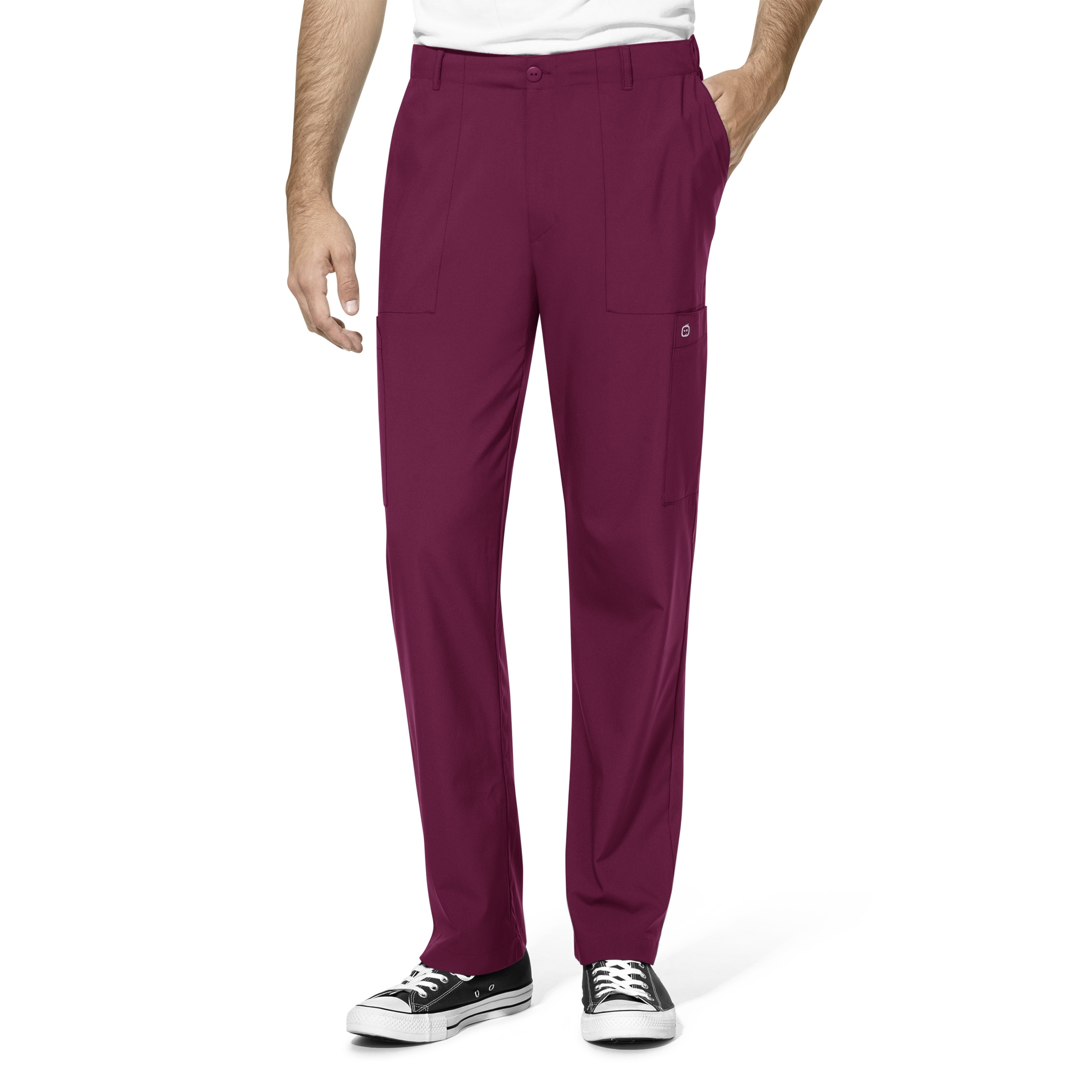 Flat Front Cargo Pocket Pant, Wine
