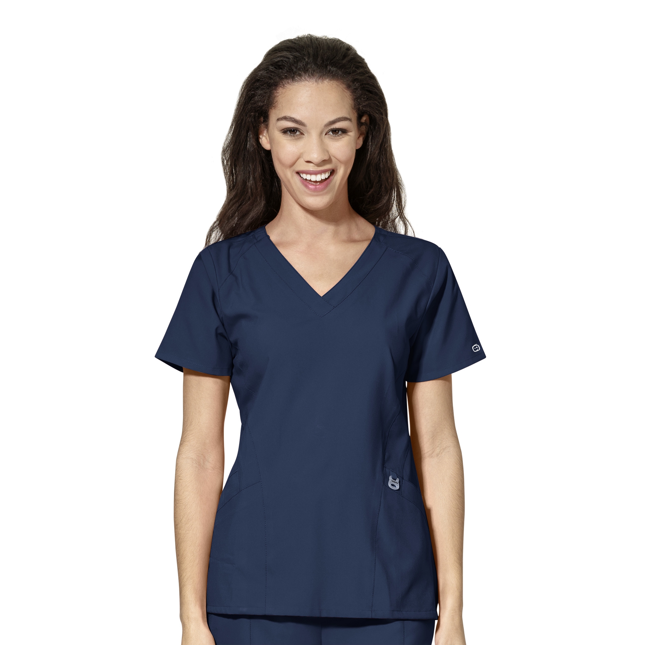 WonderWink Stylized V-Neck Top, Women's, Navy