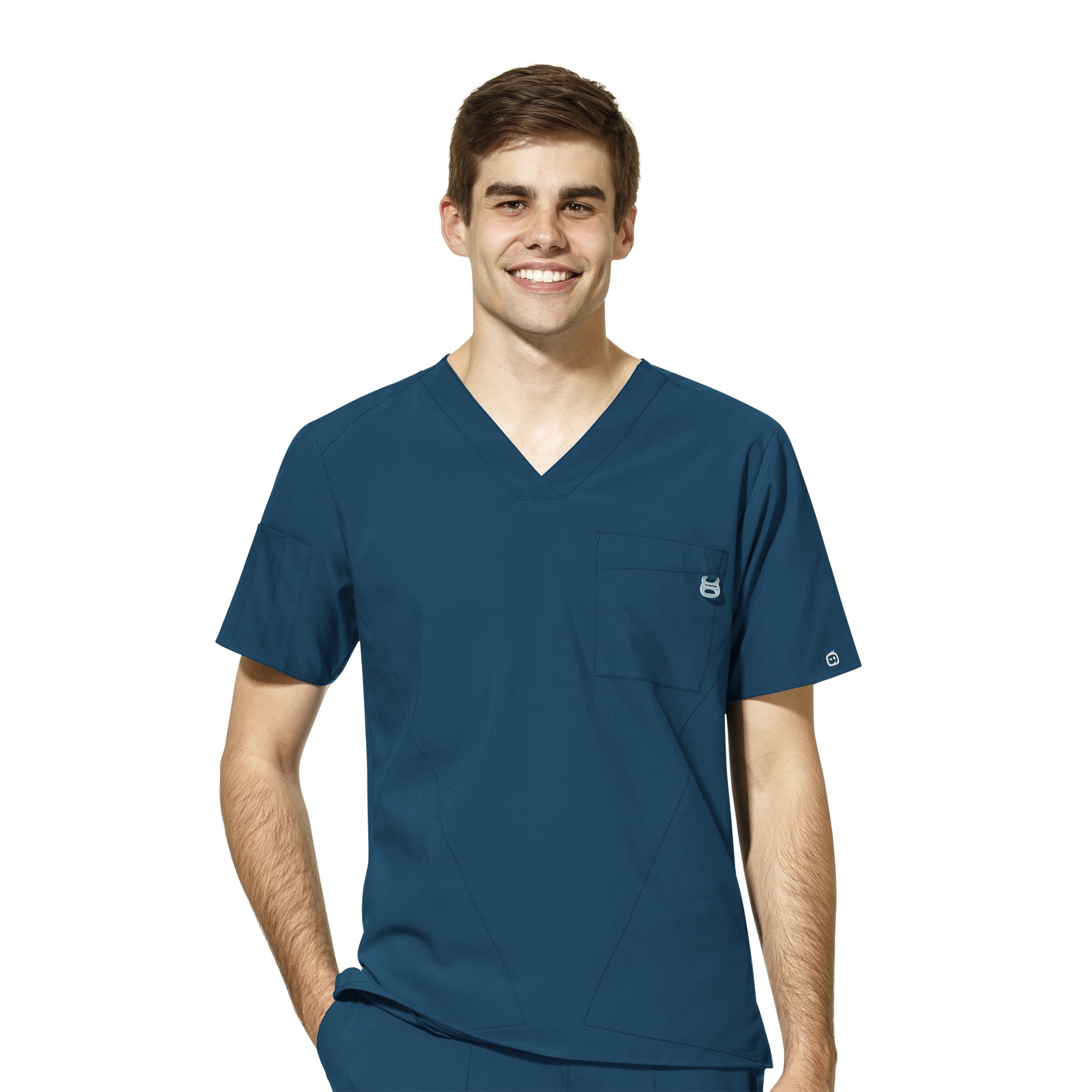 WonderWink V-Neck Top, Men's, Caribbean
