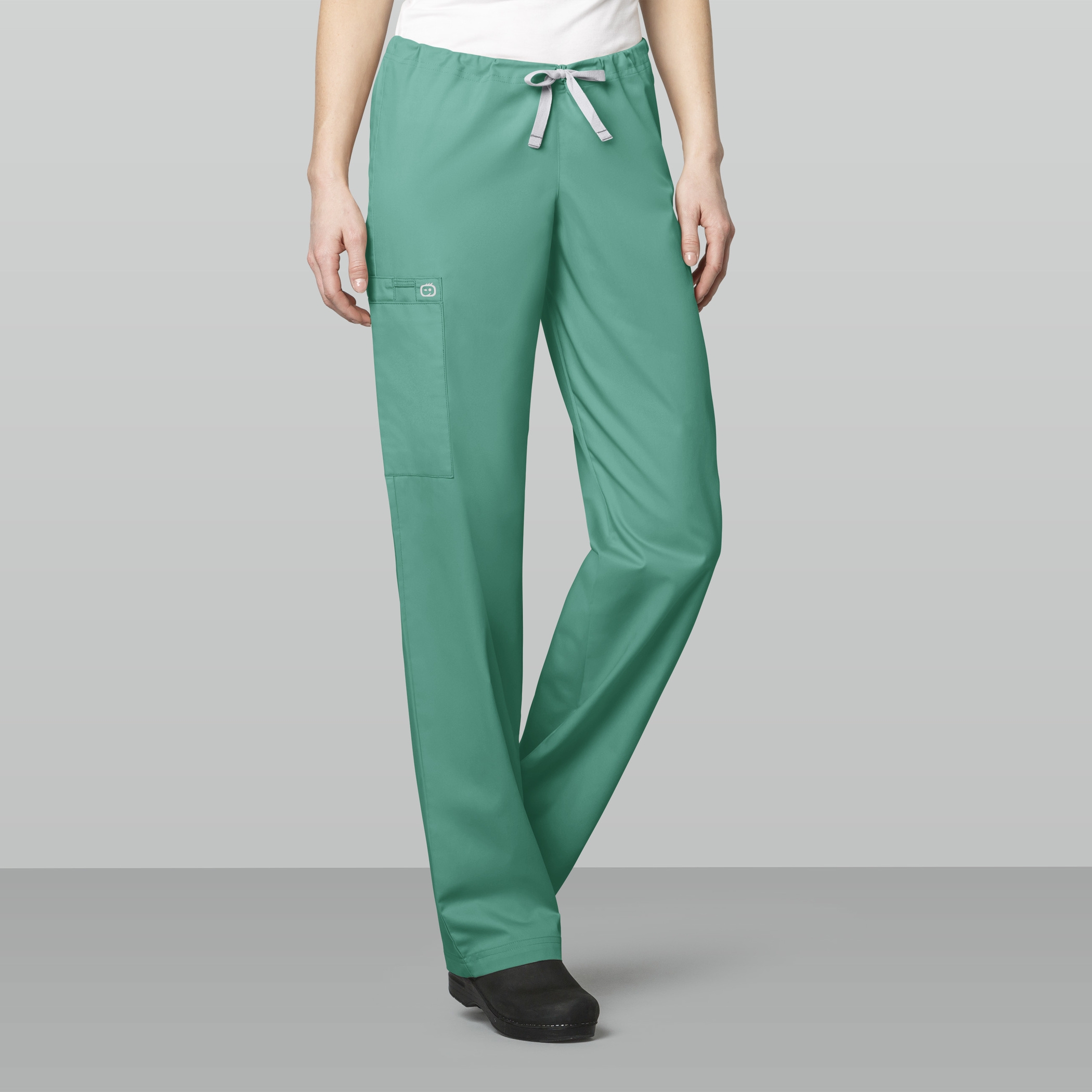 WonderWink Drawstring Cargo Pant, Unisex, Surgical Green (Petite)