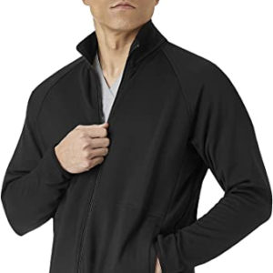 WonderWink Fleece Full Zip Jacket, Men's, Black