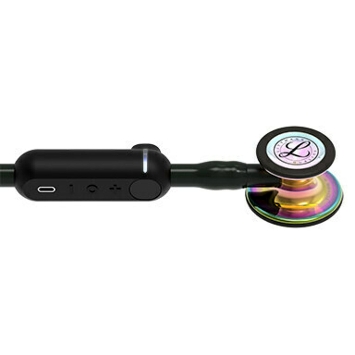 8570-UMASS 3M Littmann CORE Digital Stethoscope, Black and High Polish Rainbow (27") - Image 4