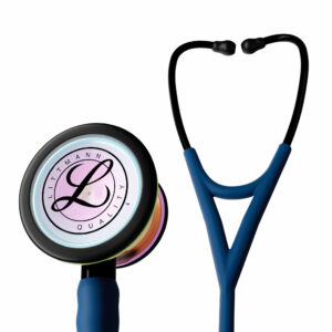 6242C 3M Littmann Cardiology IV Diagnostic Stethoscope, Navy Blue and High-Polish Rainbow Satin Finish (27")