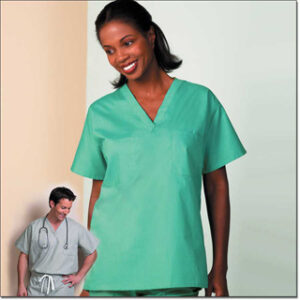 Set-in Sleeve Scrub Shirt, Unisex, Jade, 6794