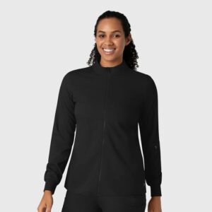 Boundless Women's Warm Up Scrub Jacket (Black), 8151-Black