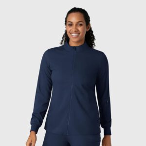 Boundless Women's Warm Up Scrub Jacket (Navy), 8151-Navy