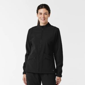 Women's SoftShell Scrub Jacket (Black), 8509-Black-MercyPA