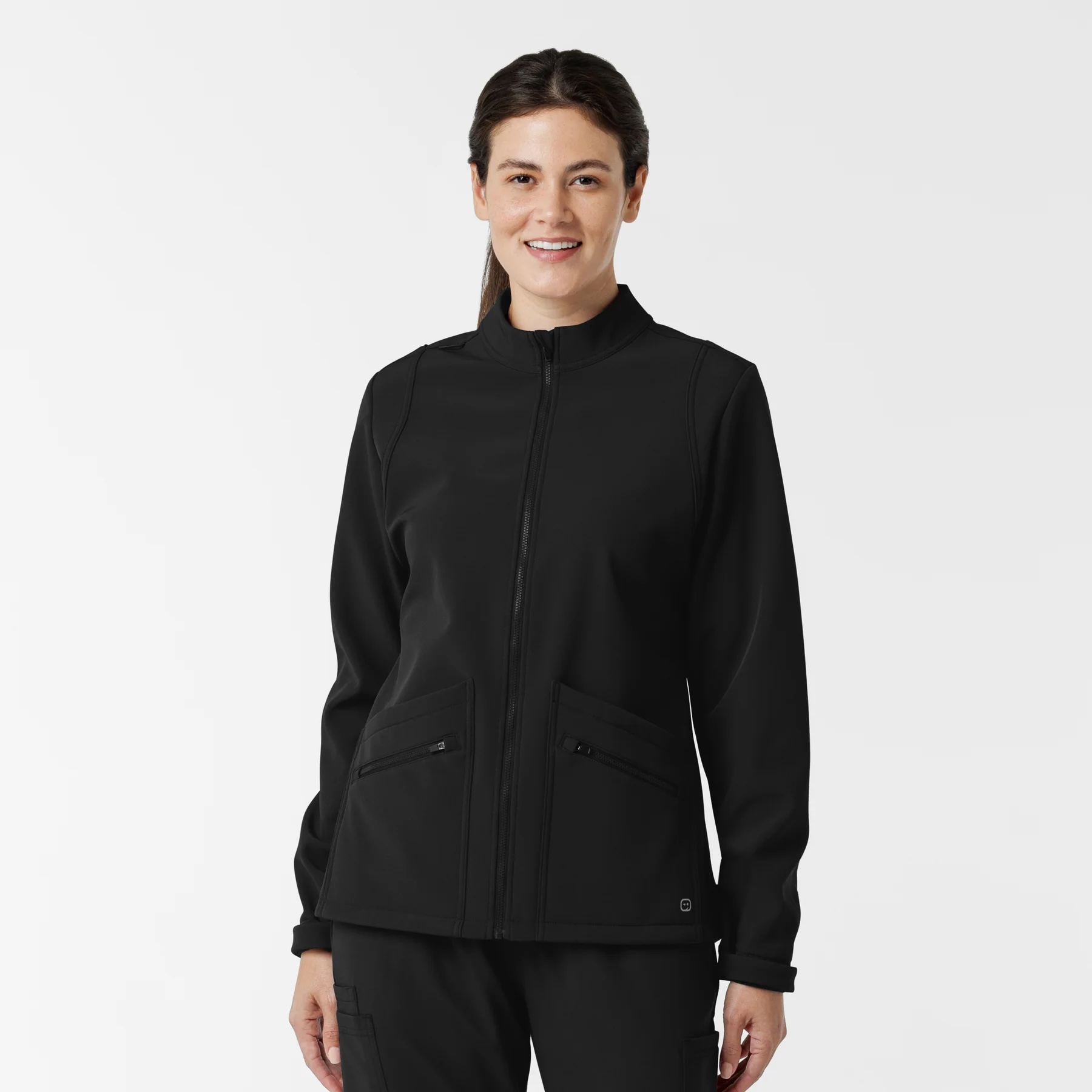 Women's SoftShell Scrub Jacket (Black), 8509-Black-MercyPA