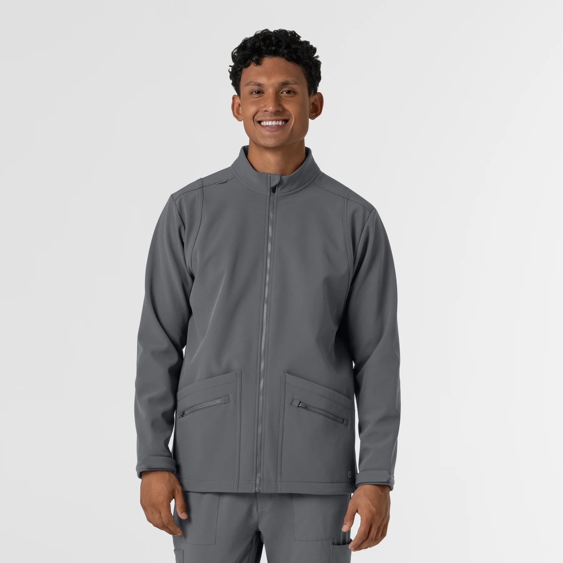 Men's SoftShell Scrub Jacket (Pewter), 8609-Pewter-MercyPA